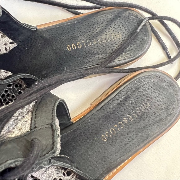 Musse & Cloud Leather fabric Lace Black Gray Sandals Ankle Boho Lagenlook 39 8 - Picture 10 of 12